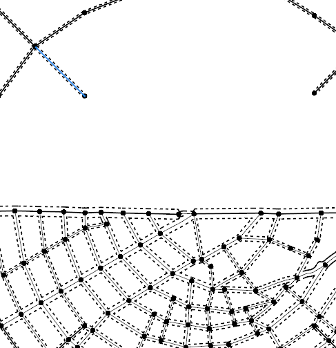 采用径向街道模式的所选街道 采用径向街道模式的所选街道