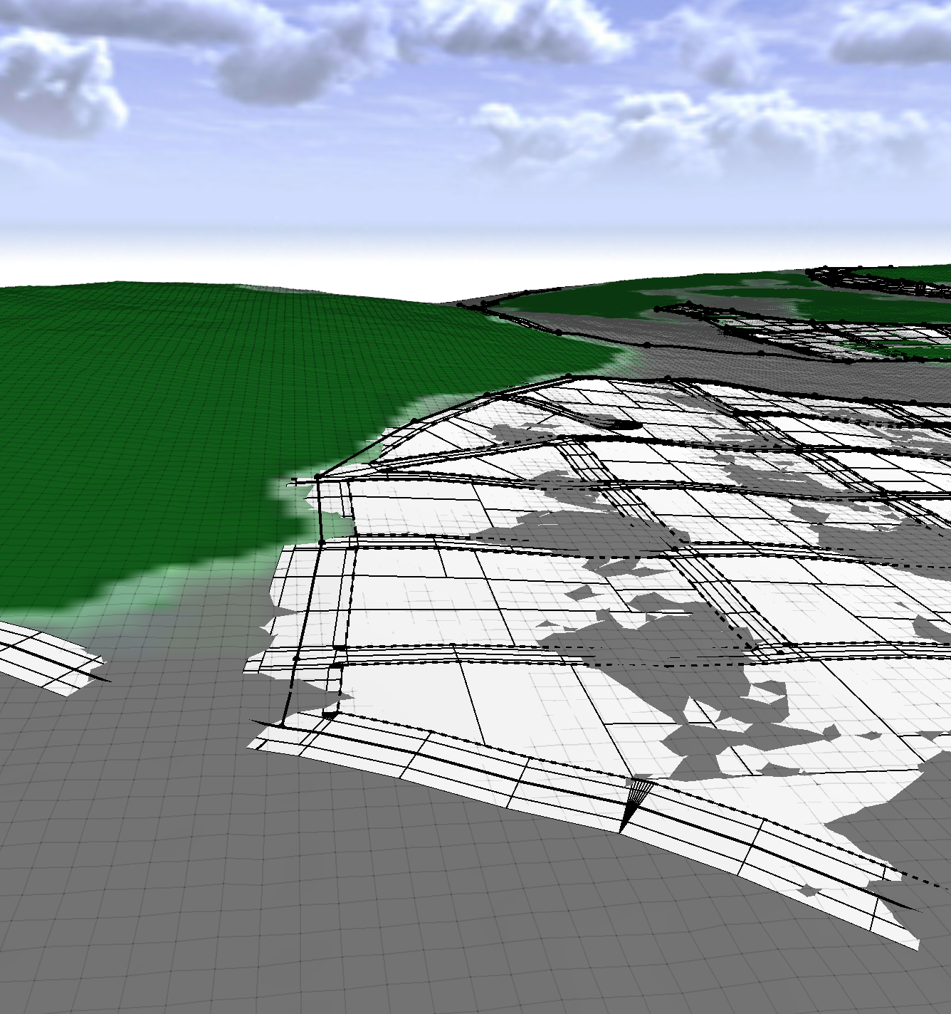 与地形对齐后的街道 与地形对齐后的街道
