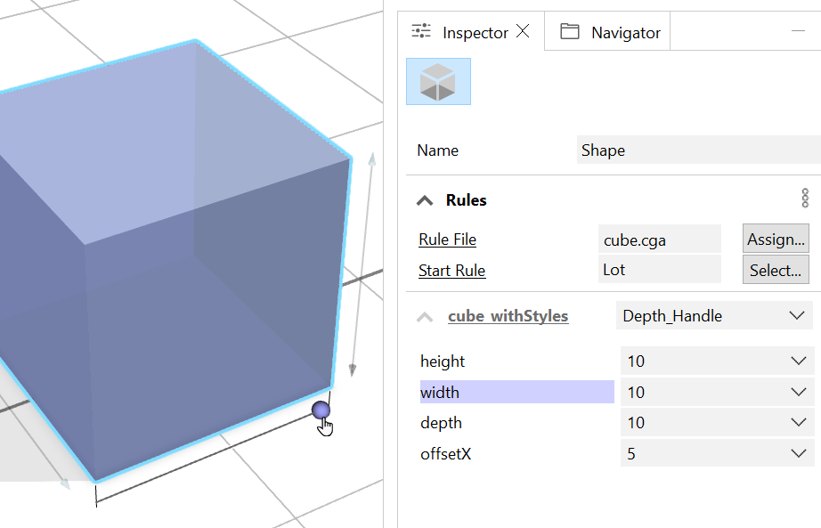 控点和检查器显示(悬停时) 控点和检查器显示(悬停时)