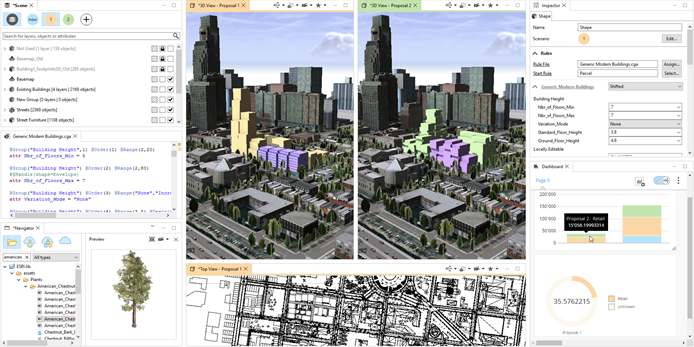 带有方案的 CityEngine 布局