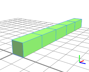 用 5 个长度为 2 的立方体填充范围的重复分割