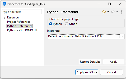 工程 Python 解释程序