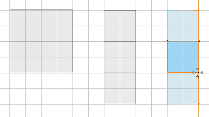 添加 2 × 2 的正方形。