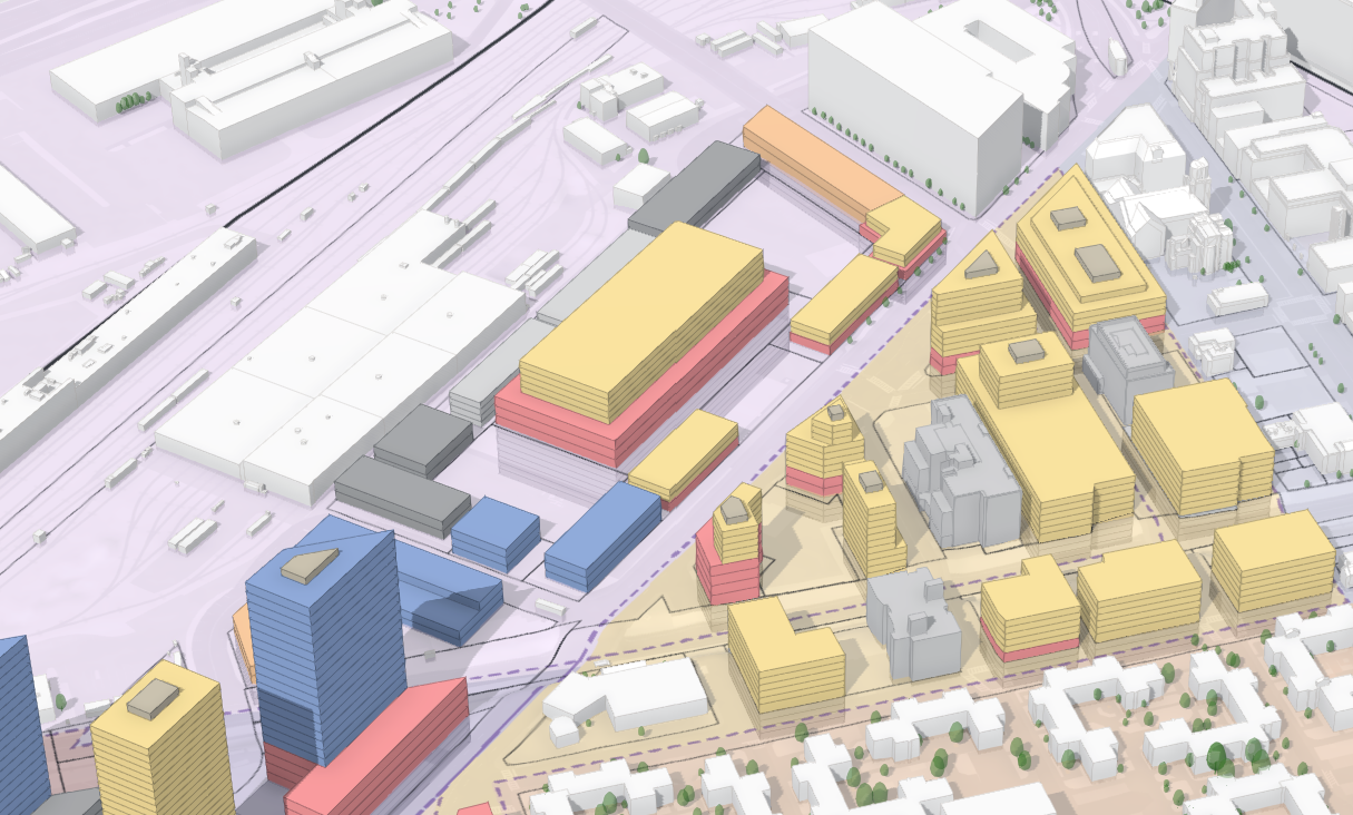 配置后 ArcGIS Urban 中的宗地