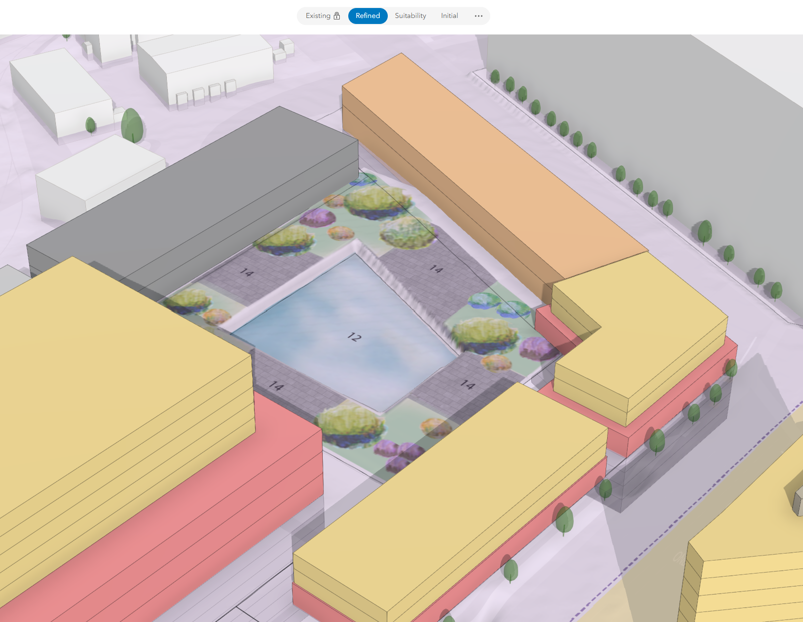 ArcGIS Urban 中的已更新地形