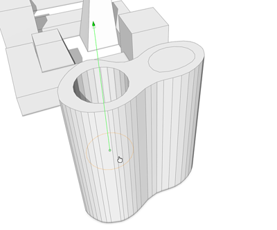 使用推拉工具在模型中创建孔洞