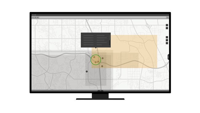 地图视图中 GeoBIM 应用程序的示例