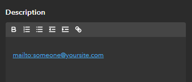 将 mailto 链接添加至工程描述。