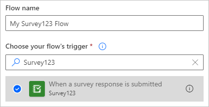 Microsoft Power Automate 中的 Survey123 连接器