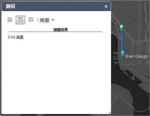 地图中几何的距离测量结果